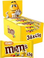 M&M’S Peanut – bonbons chocolat au lait et cacahuètes – 36 sachets de 45 g