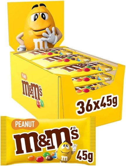 M&M’S Peanut – bonbons chocolat au lait et cacahuètes – 36 sachets de 45 g