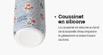 Détail du coussinet en silicone antidérapant sous la bouteille